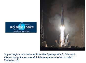 Arianespace Launches Pléiades 1B Satellite for France