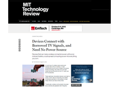 MIT Technology Review: Ambient RF Backscatter Could Connect Devices