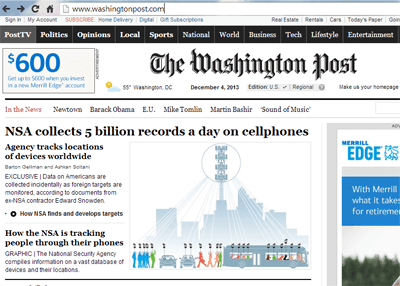 Washington Post: NSA Tracking Cell Phone Locations