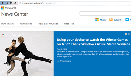 Windows Azure Media Services Provides NBC Streaming for 2014 Sochi Winter Games