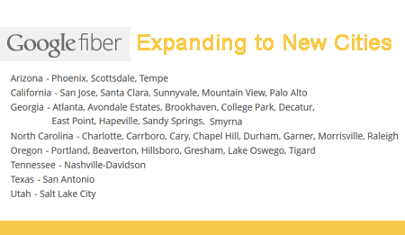 Google Looks to Expand Fiber Rollout to 34 More U.S. Cities