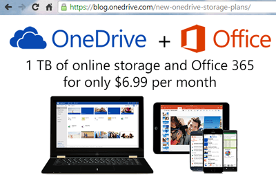 Microsoft Offers 1TB Cloud Storage to Office 365 Consumers