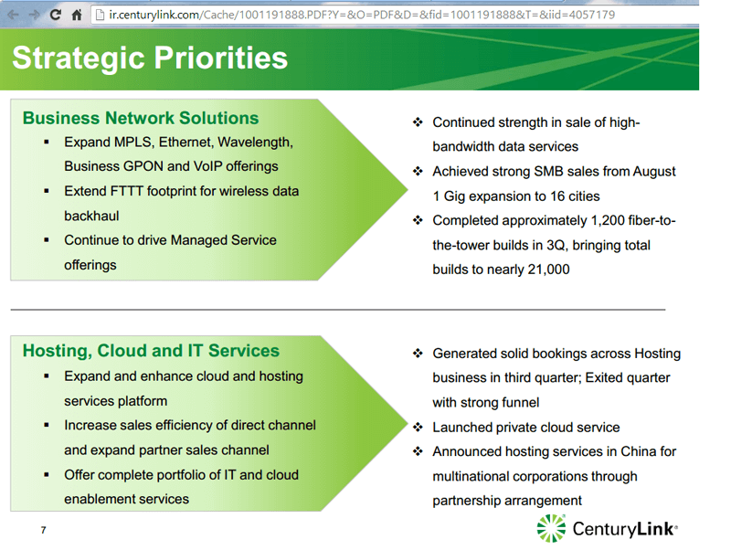 CenturyLink Sees Growth with High-Bandwidth Services