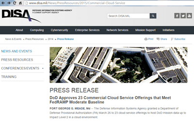 DISA Approves 23 Commercial Cloud Services