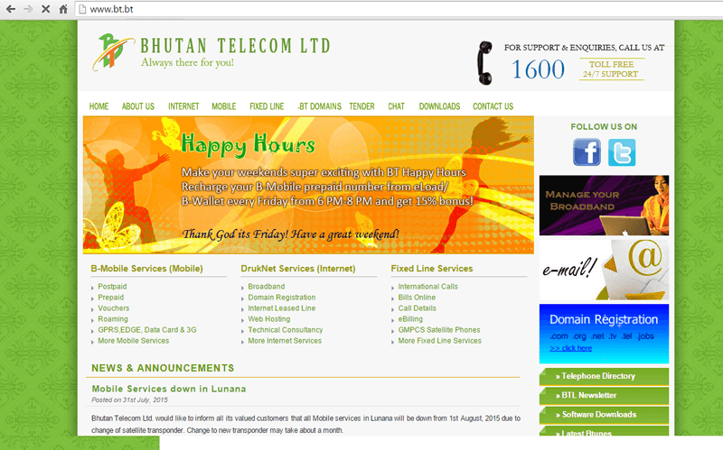 Bhutan Telecom Picks Coriant hiT 7300 DWDM