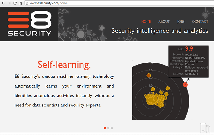 E8 Security Targets Security Intelligence based on Machine Learning