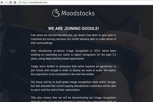 Google Acquire Moodstocks for Machine Vision