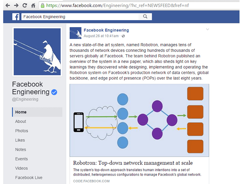 Facebook Advances its Robotron for Network Management at Scale