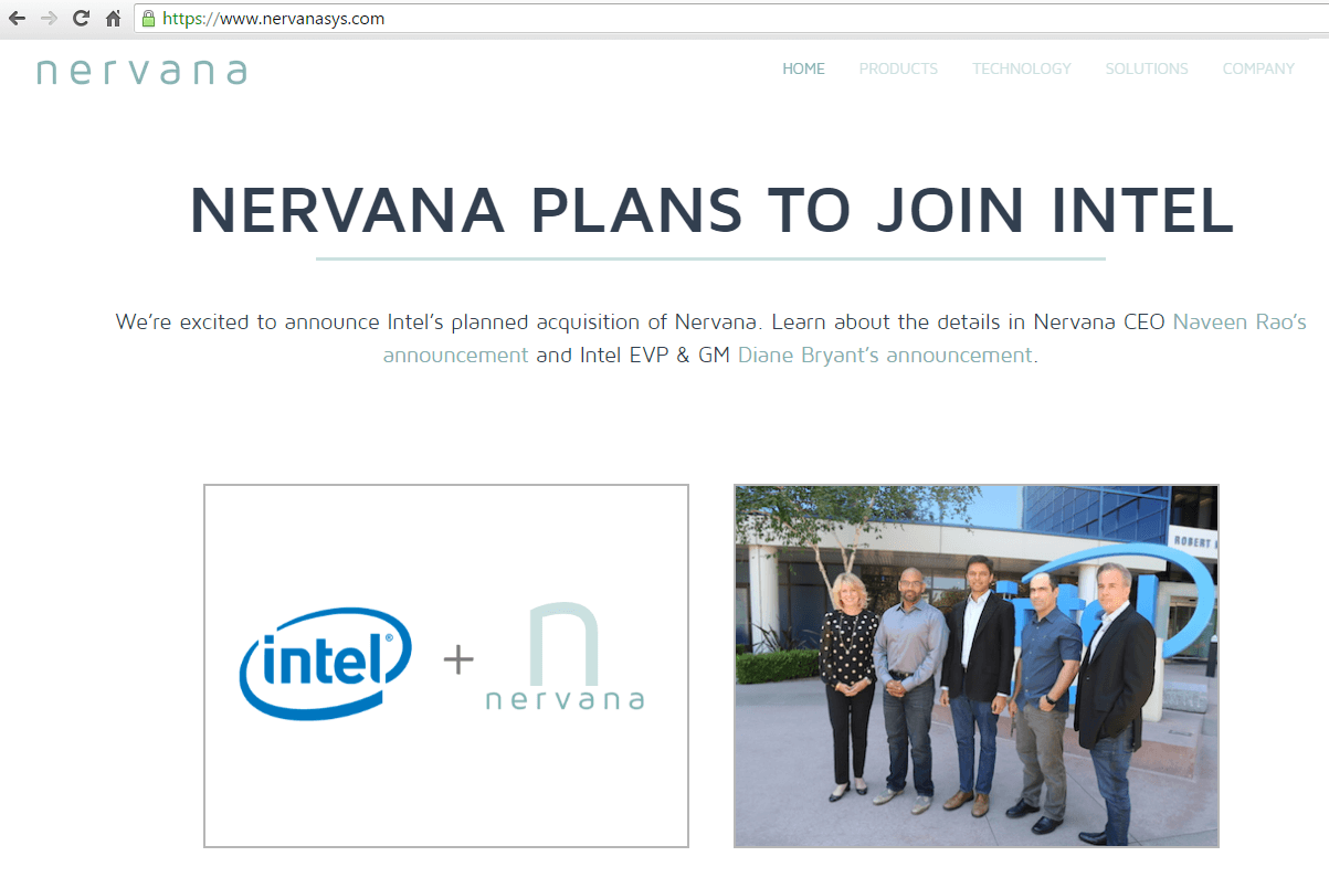 Intel to Acquire Nervana for AI