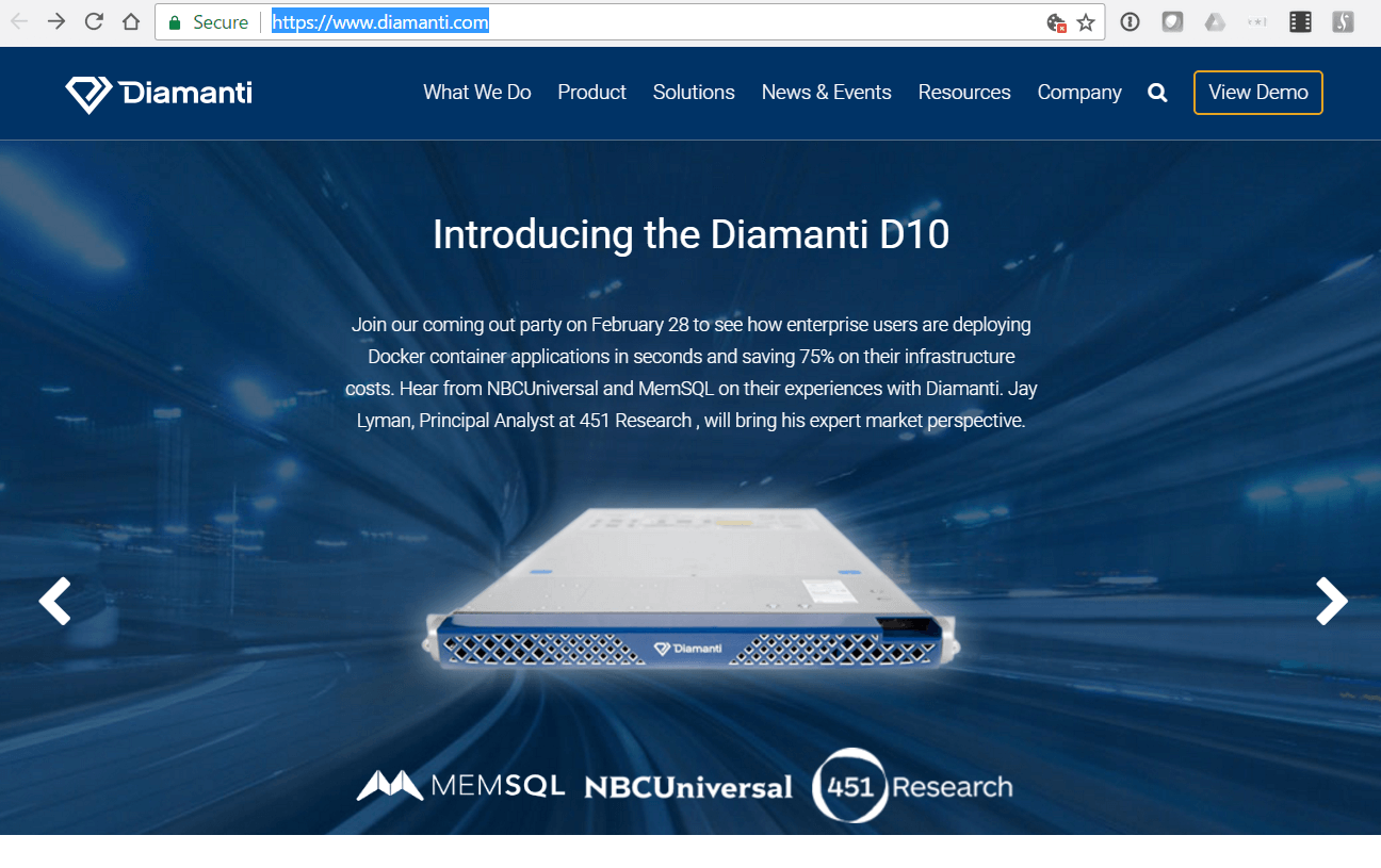 Diamanti Releases its Hyper-Converged Container Platform, Raises $18M