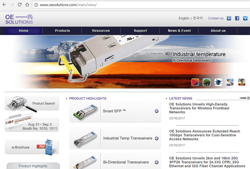OE Solutions Intros Smart SFPs for TDM over Packet