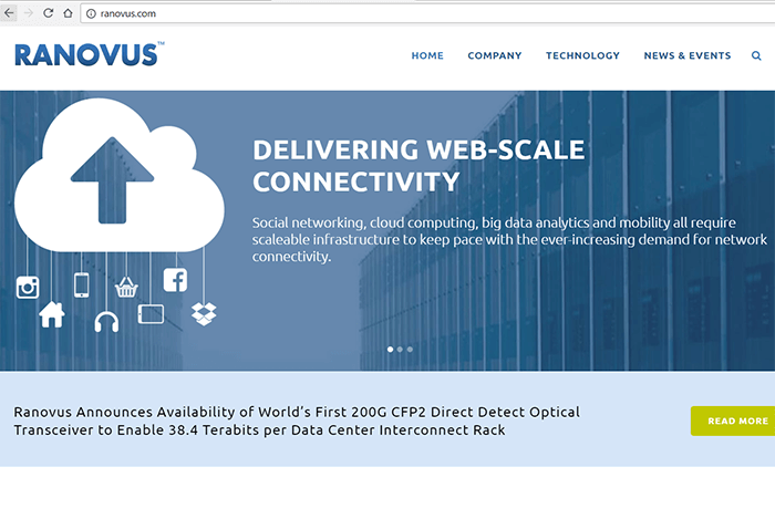 Ranovus Launches 200 Gbit/s CFP2 Direct Detect Transceiver
