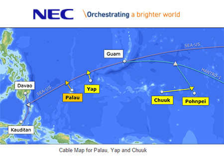 NEC begins construction of 3 subsea cables in Micronesia