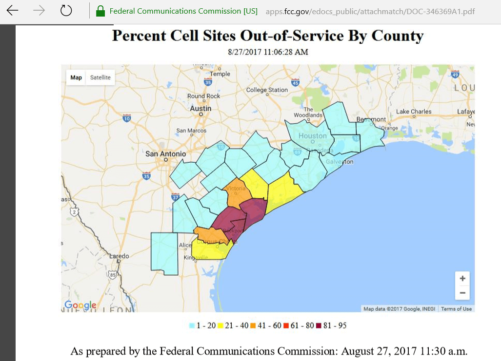 FCC: 4% of cell sites down in coastal Texas
