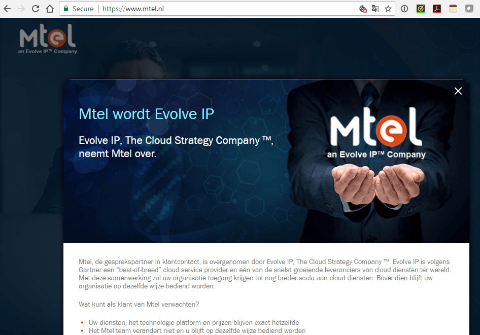 Evolve IP acquires Mtel, a Dutch cloud  company
