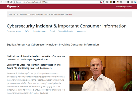 Equifax reports major cyber intrusion
