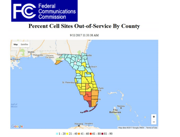 FCC: Cell Site Outages Continue in Florida and Puerto Rico