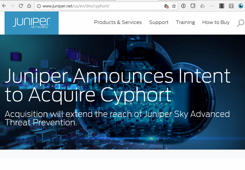 Juniper to acquire Cyphort for security analytics