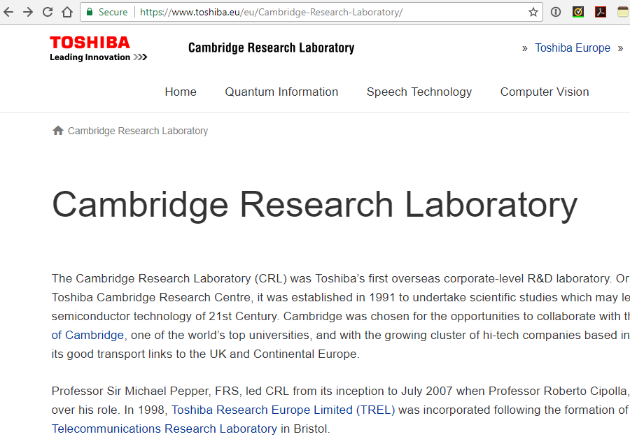 Toshiba’s Cambridge Research Lab Sets Quantum Encryption record
