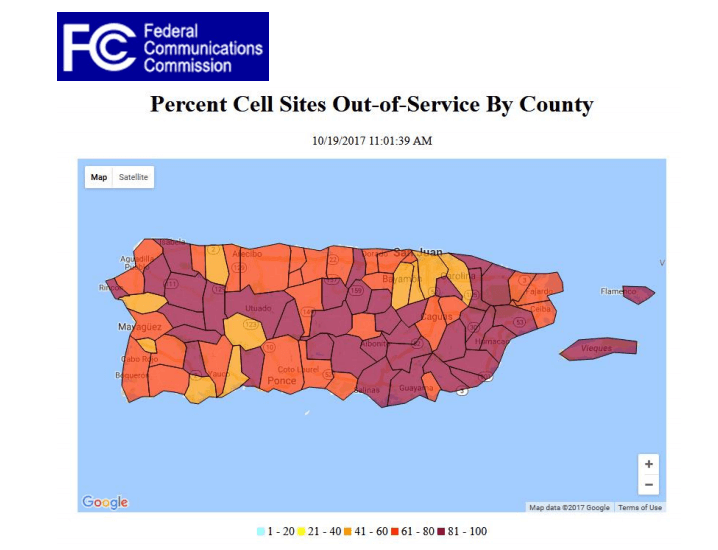 One Month later, 70% of cell sites still down in Puerto Rico