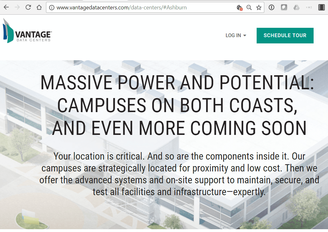 Vantage plans $1 billion data centre in Ashburn