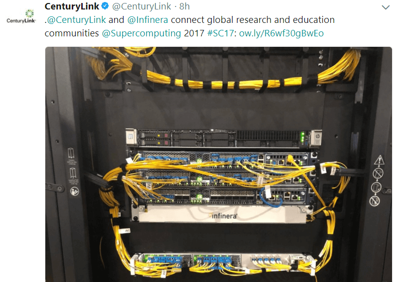 CenturyLink and Infinera deliver 2.8 Tbps to SC17