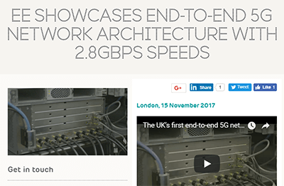 EE hits 2.8 Gbps downlink speeds in 5G tests with Huawei