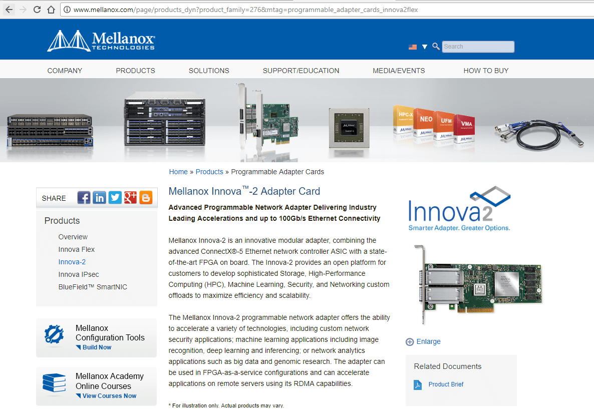 Mellanox intros Innova-2 FPGA-based adapter