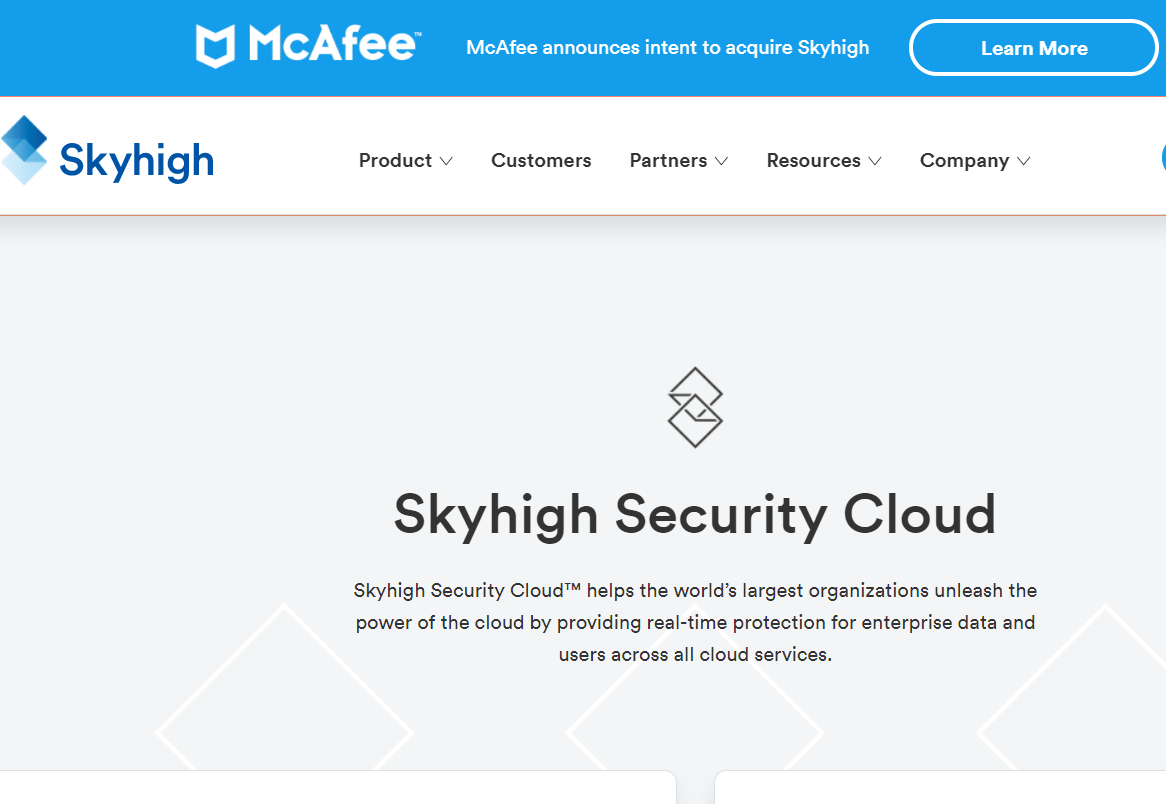 McAfee to Acquire Skyhigh for CASB