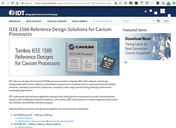 IDT intros IEEE 1588 timing for Cavium