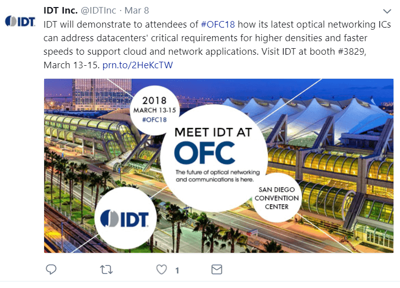 IDT develops 64G Linear Driver for Coherent Optical