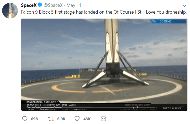 SpaceX launches Bangabandhu-1 satellite for Bangladesh