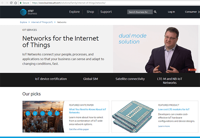 AT&T targets NarrowBand IoT in early 2019, adding to its LTE-M service