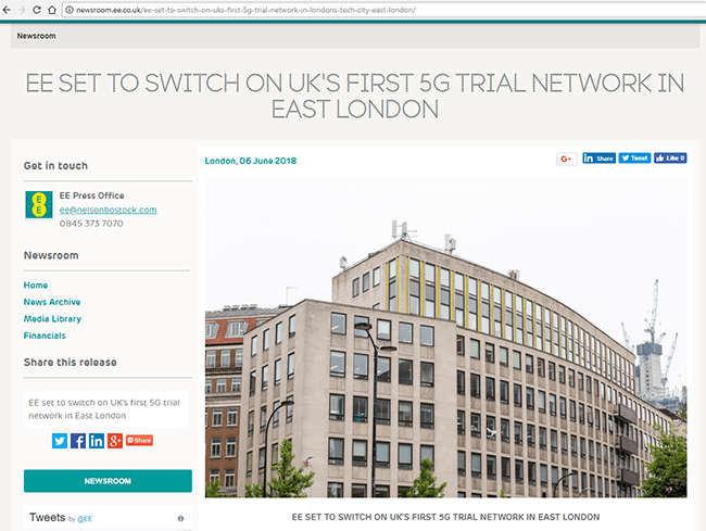 EE to launch 5G trial in London in October