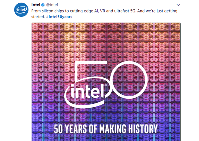 Intel celebrates its 50th birthday