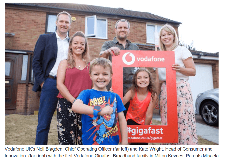 Vodafone activates its first gigabit residential service in UK
