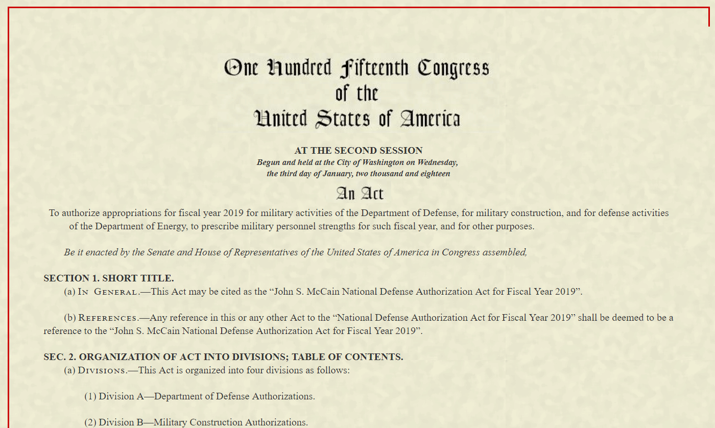 U.S. Defense Authorization Act bans Huawei and ZTE from government purchase