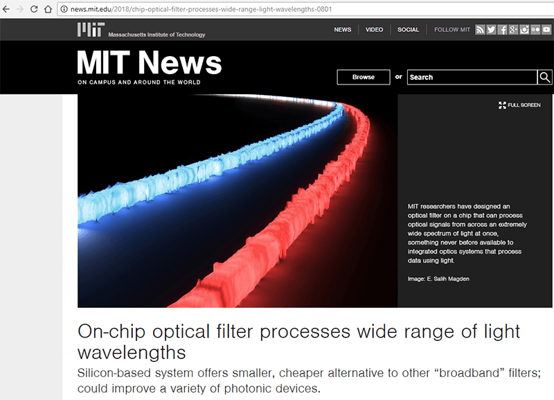 MIT researchers develop silicon-based optical filter
