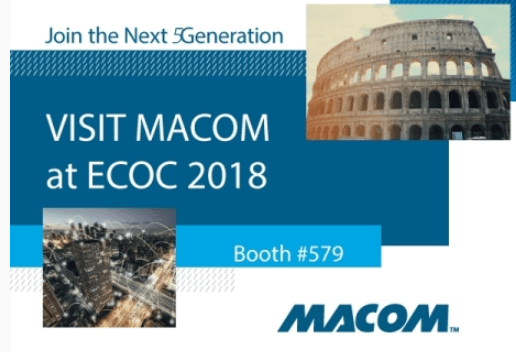 MACOM to show PAM-4, Silicon Photonics and 64 GBaud at ECOC 2018