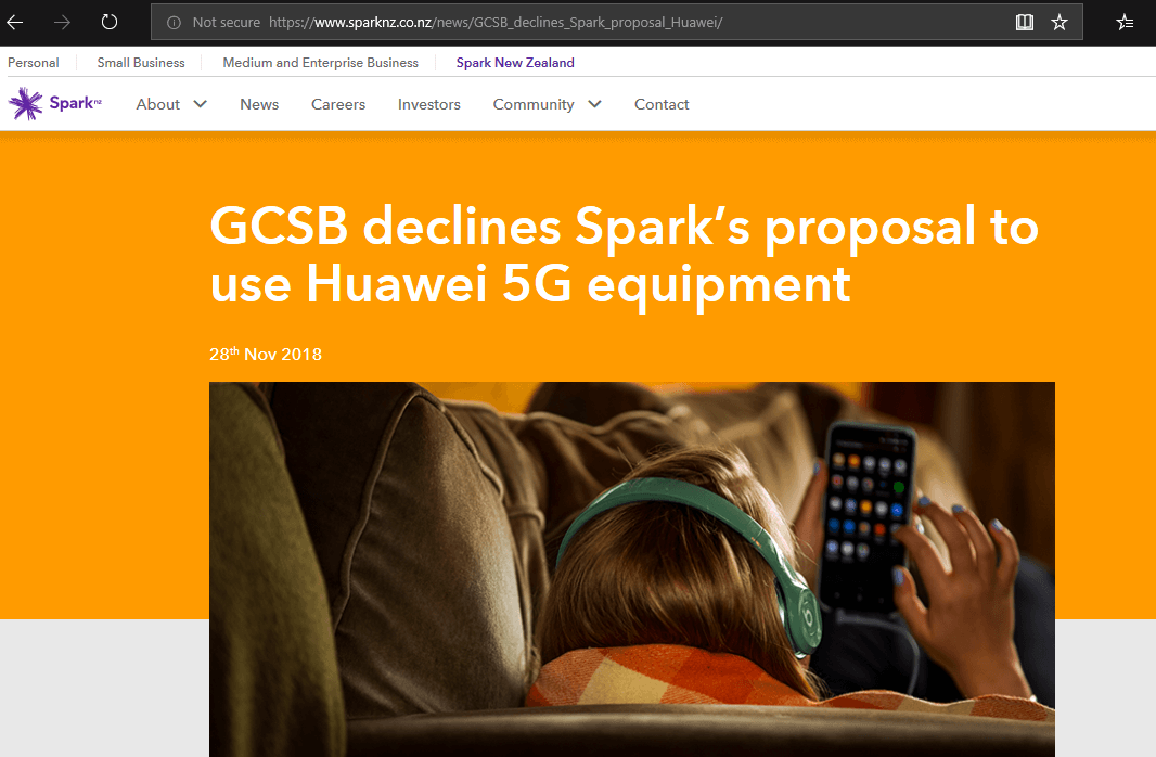 New Zealand blocks Huawei from 5G Infrastructure