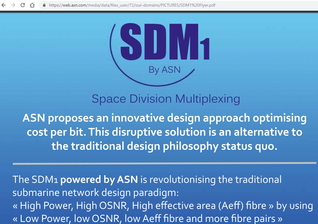 ASN intros Space Division Multiplexing for subsea cables