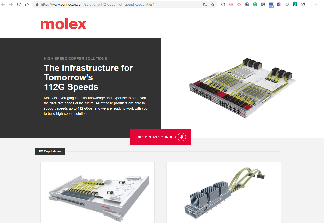 Molex targets 56 Gbps NRZ and 112 Gbps PAM-4 Signaling