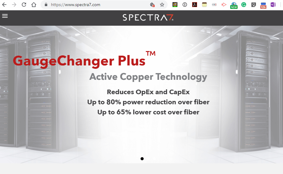 Spectra7 and FIT demo SFP-DD Active Copper Cable
