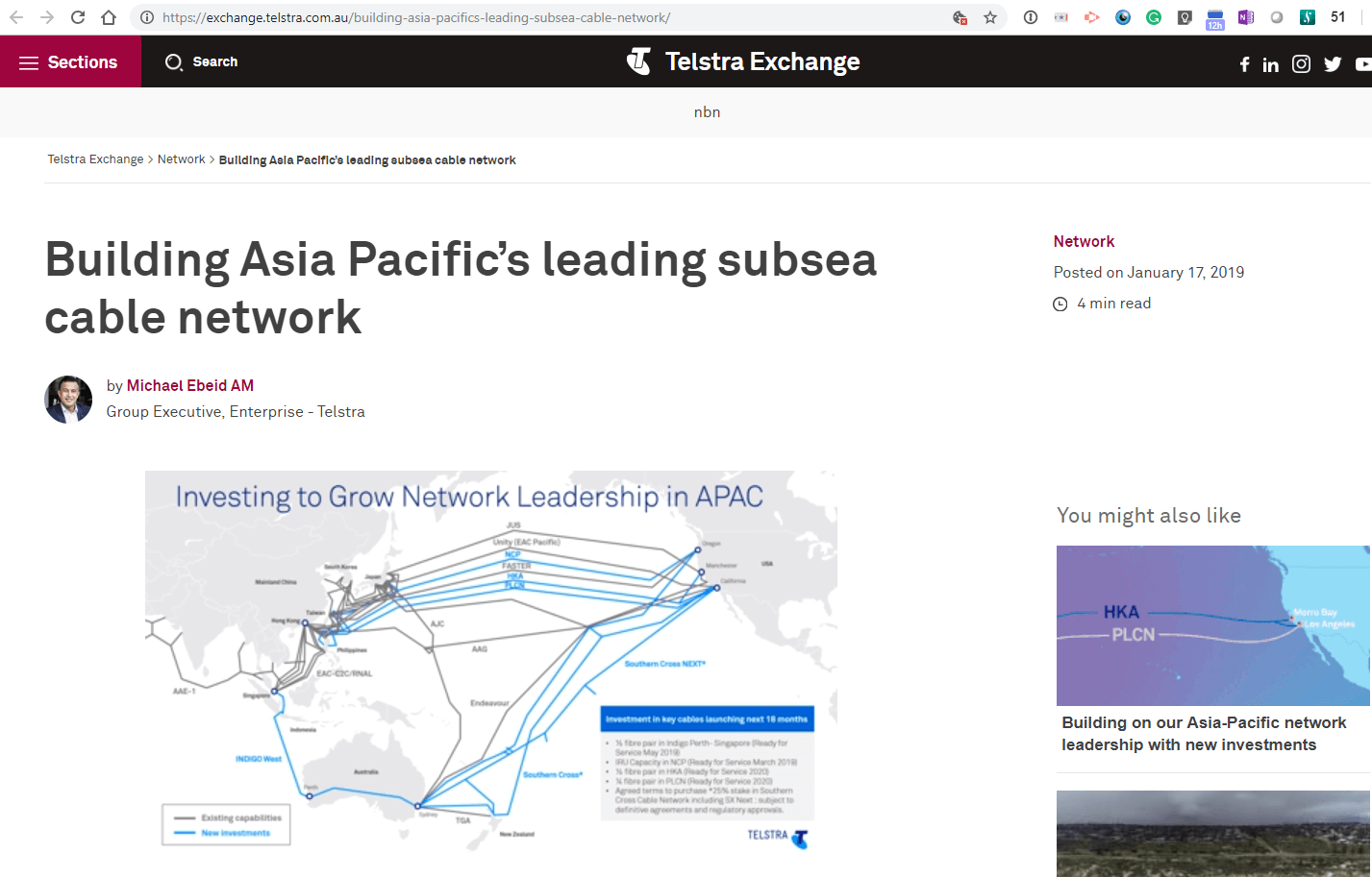Telstra activates rapid, subsea restoration service with Ciena GeoMesh