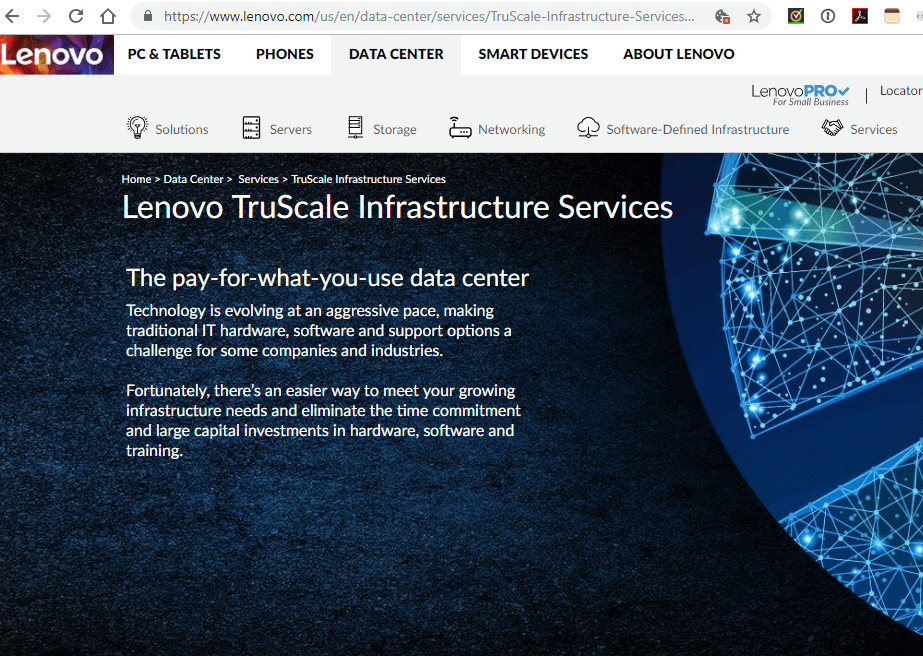 Lenovo offers data center hardware on a subscription basis