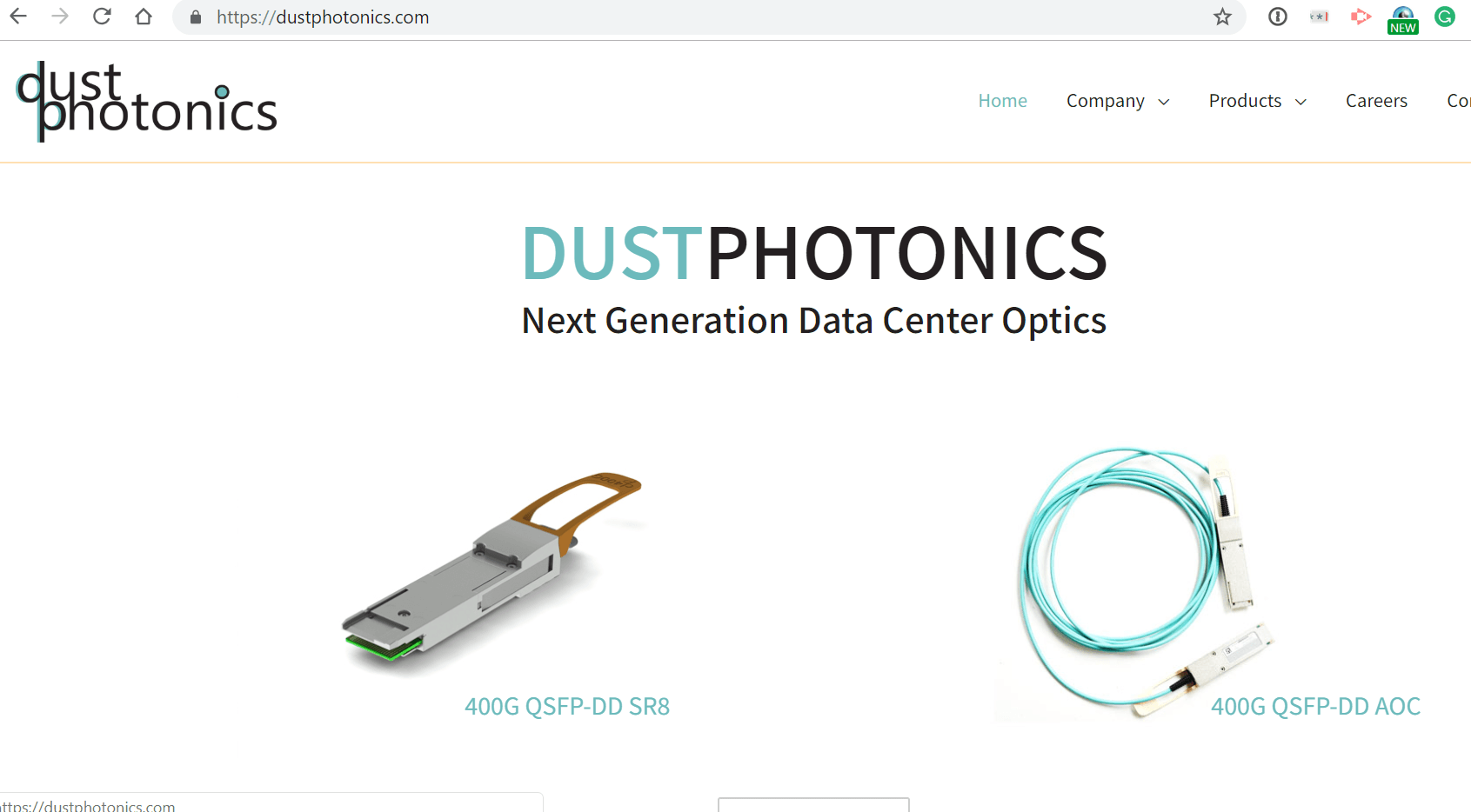 DustPhotonics ships 400Gbps QSFP-DD SR8
