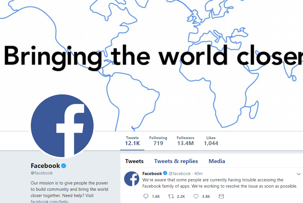 Facebook suffers widespread outage