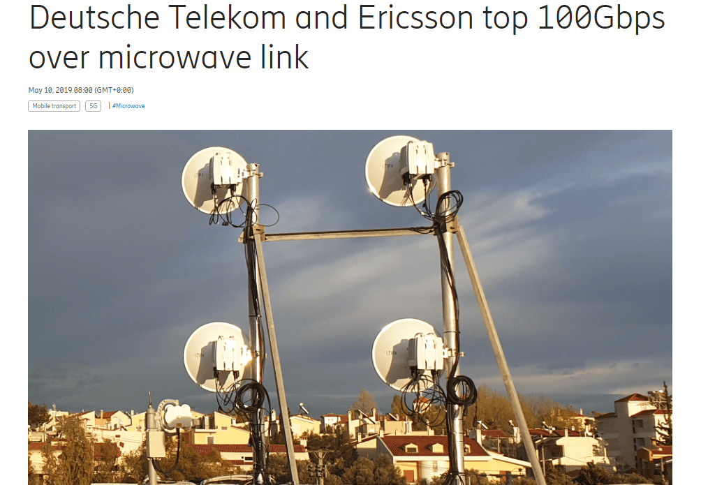 Deutsche Telekom tests 100G wireless backhaul over microwave