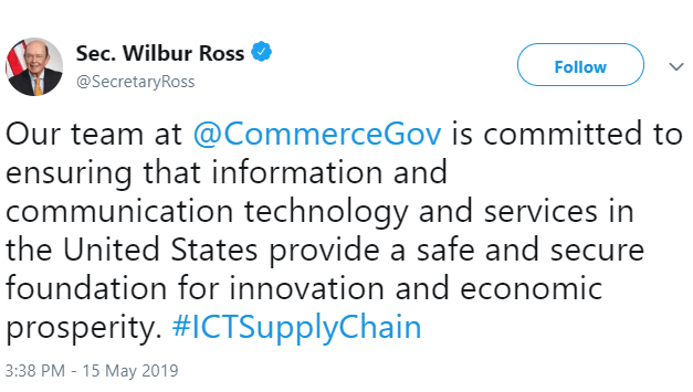 U.S. Commerce Dept adds Huawei to control list