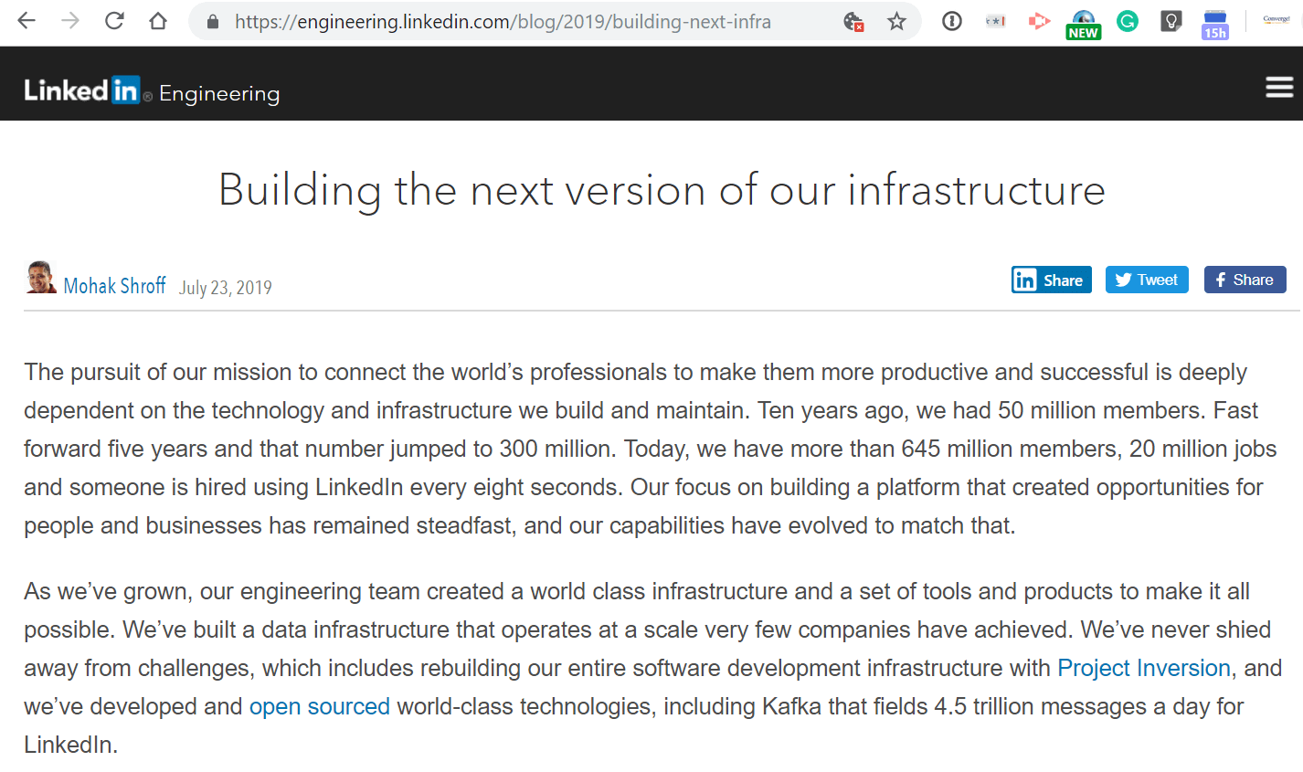 LinkedIn to transition its workloads into Azure